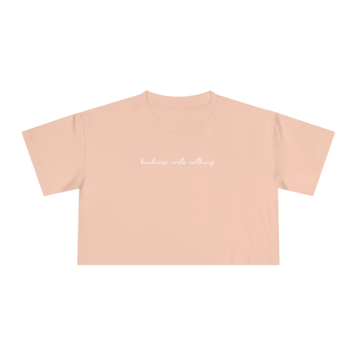 Kindness Costs Nothing Handwritten Crop Tee