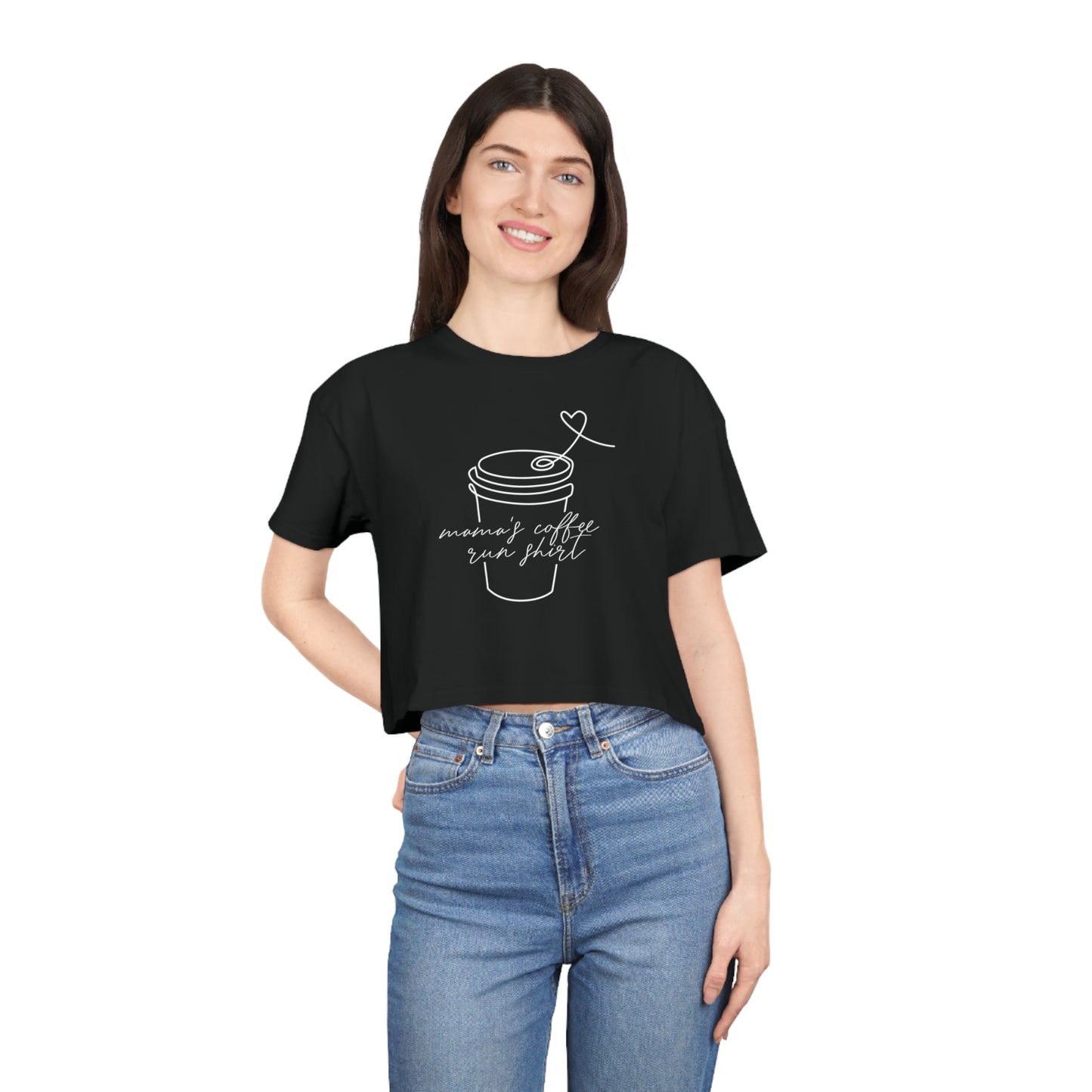 Mama's Coffee Run Crop Tee